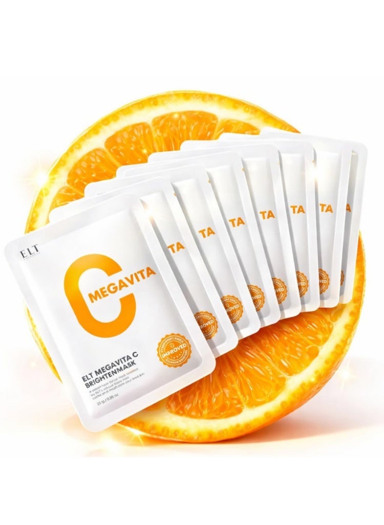 اي ال تي ELT Mega Vitamin C Sheet Mask 10 Pack – ماسكات فيتامين C لتفتيح وترطيب البشرة ومنحها إشراقة فورية - Image 2